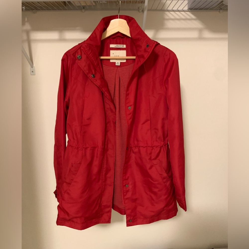 a. new day Bright Red Rain Jacket